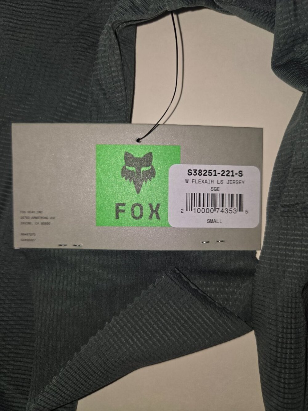 Fox Women's Flexair Long Sleeve Cycling Jersey Sage Size S New s/tag Retail $105 - Picture 5 of 9